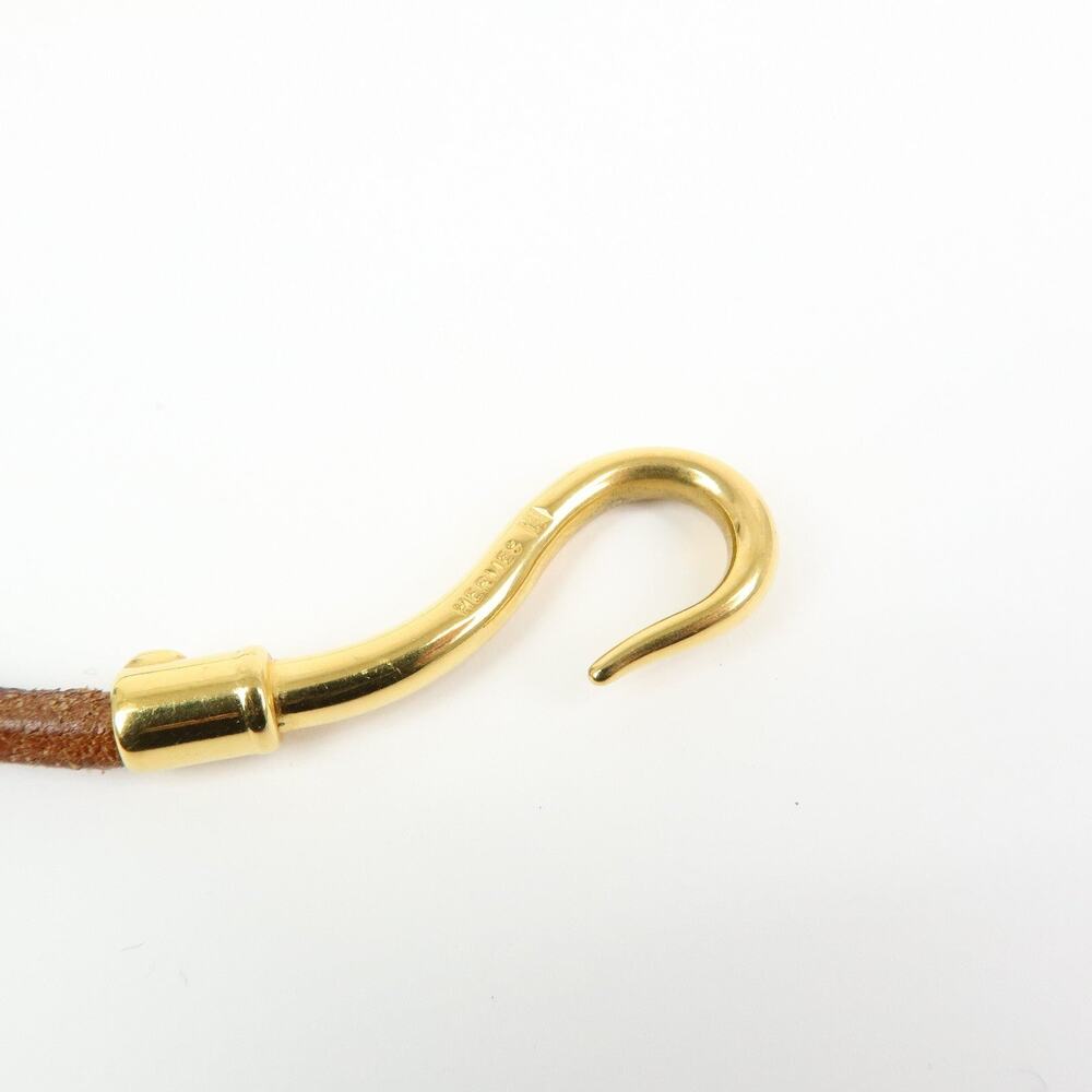 Hermes Jumbo Hook Leather Bracelet Brown